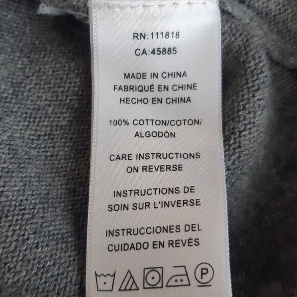 Michael Kors SZ M Quarter Zip 100% Cotton Jersey Knit Gray Men's Mock Neck Top - Picture 8 of 15